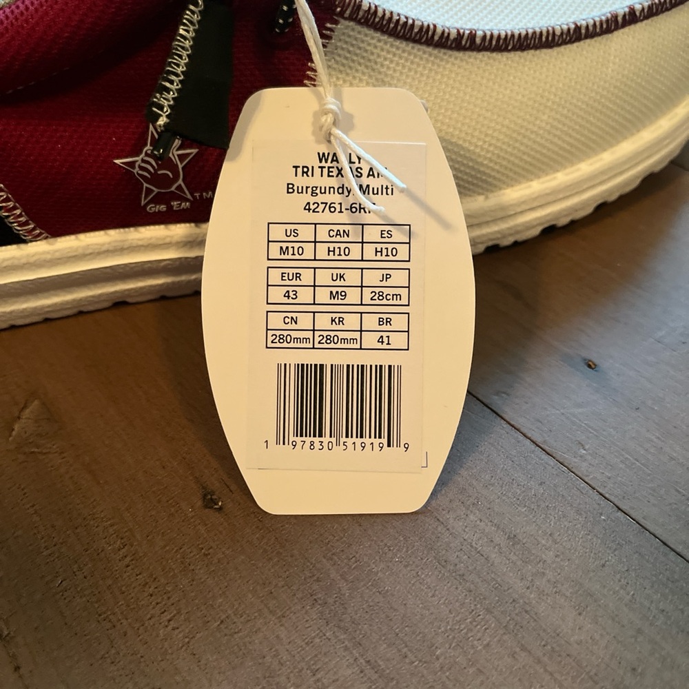 Hey Dude Men's Loafers - Maroon and White - Picture 2 of 6